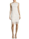 ELIE TAHARI Kallista Striped Lace-Trim Sheath Dress