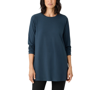 Eileen Fisher Side-slit Crewneck Jersey Tunic In Dpadr