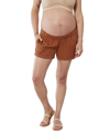 Ingrid & Isabel Elastic-waist Maternity Shorts In Gingerbread