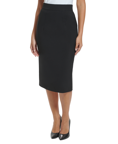 Tommy Hilfiger Womens Drawstring Hem Below Knee Midi Skirt In Blue