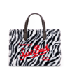 Mc2 Saint Barth Zebra Teddy Fabric Handbag In Black