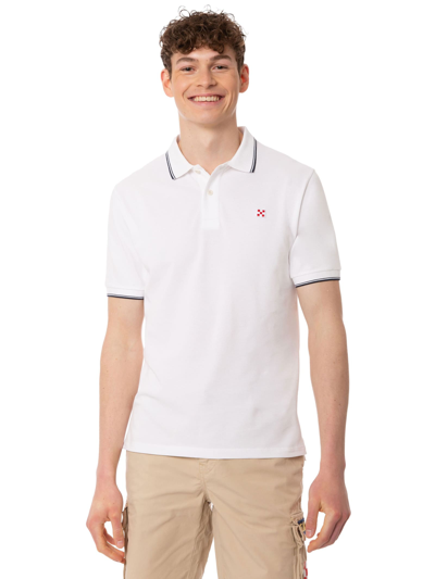 Mc2 Saint Barth White Piquet Polo With St. Barth Logo