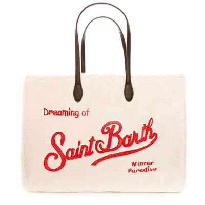 Mc2 Saint Barth White Sherpa Fabric Bag
