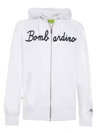 Mc2 Saint Barth White Man Sweatshirt Bombardino Front Embroidery In White