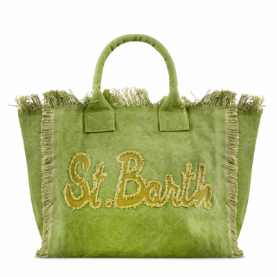 Mc2 Saint Barth Vanity Green Canvas Shoulder Bag