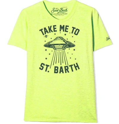 Mc2 Saint Barth Kids' Ufo Spacecraft Yellow Fluo Boy T-shirt