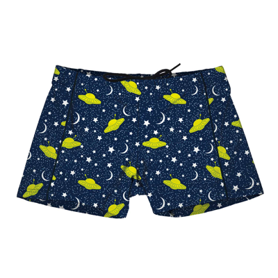 Mc2 Saint Barth Kids' Ufo Print Boys Lycra Swim Briefs In Blue