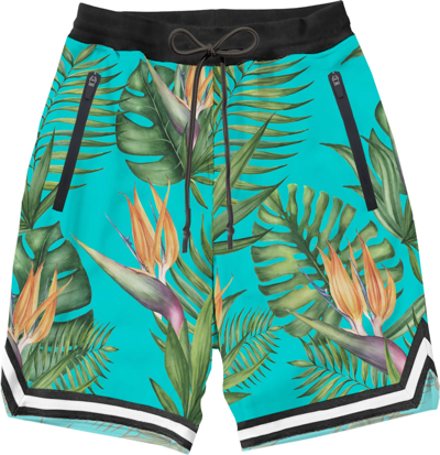 Mc2 Saint Barth Tropical Print Swim Shorts Surf Style In Green