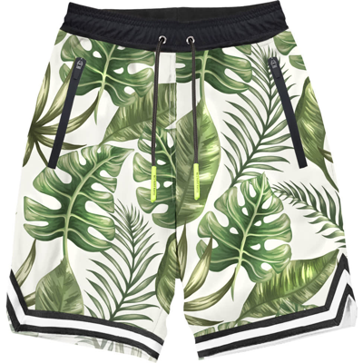 Mc2 Saint Barth Tropical Print Swim Shorts Surf Style In White