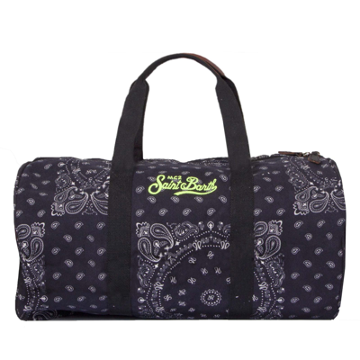 Mc2 Saint Barth Travel Duffel Bag With Black Bandanna Print