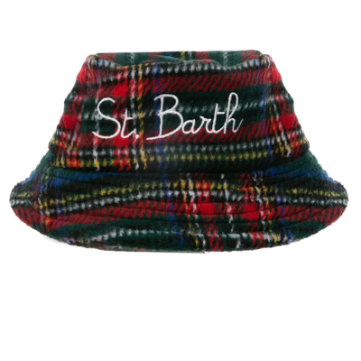 Mc2 Saint Barth Tartan Bucket Hat In Blue