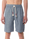 MC2 SAINT BARTH STRIPED DENIM COLOR LINEN BERMUDA SHORTS