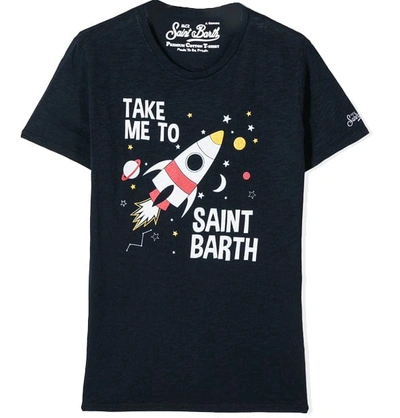 Mc2 Saint Barth Kids' Space Rocket Blue Boy T-shirt