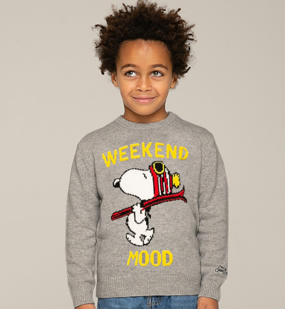 Mc2 Saint Barth Snoopy Week End Mood Print Kid Sweater Peanuts Special Edition
