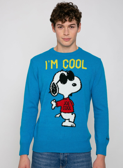 Mc2 Saint Barth Snoopy Im Cool Man Sweater Peanuts Special Edition In Blue