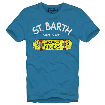 Mc2 Saint Barth Kids' Skate Island Print Boy T-shirt