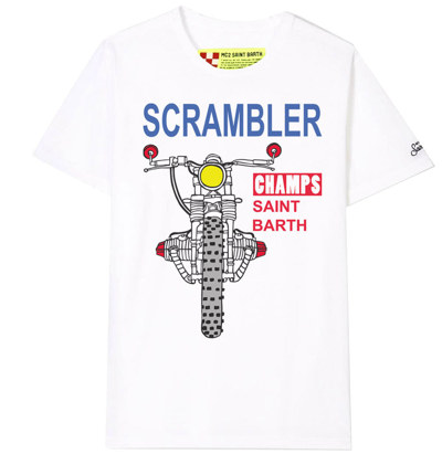 Mc2 Saint Barth Kids' Scrambler White Cotton T-shirt