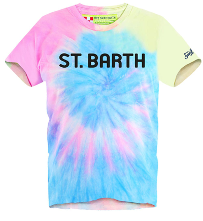 Mc2 Saint Barth Saint Barth Tie Dye Fluo Man T-shirt In Multicolor