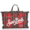 MC2 SAINT BARTH VANITY WOOLY RED TARTAN SHOULDER BAG