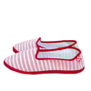Mc2 Saint Barth Red Striped Canvas Slippers Friulane In Red