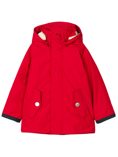 Mc2 Saint Barth Red Hooded Windbreaker For Kids