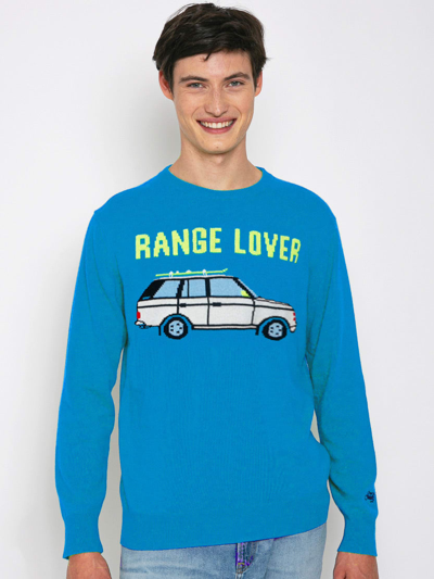 Mc2 Saint Barth Range Lover Print Man Sweater In Blue