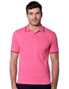 MC2 SAINT BARTH PINK FLUO PIQUET POLO WITH ST. BARTH CHECK LOGO