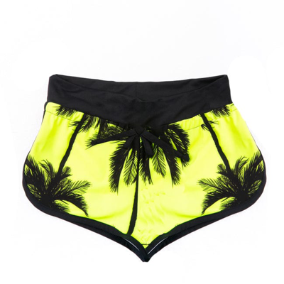 Mc2 Saint Barth Kids' Palm Fluo Print Girl Beach Shorts