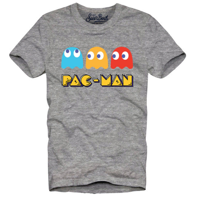 Mc2 Saint Barth Kids' Pacman Print T-shirt For Boy In Grey