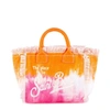 Mc2 Saint Barth Orange And Fucsia Cotton Canvas Bag In Orange