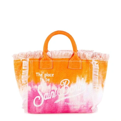 Mc2 Saint Barth Orange And Fucsia Cotton Canvas Bag