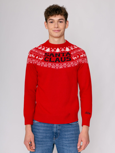 Mc2 Saint Barth Norwegian Style Man Red Sweater