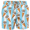 Mc2 Saint Barth Mid-length Swim Shorts Cornetto Print Algida Special Edition In Blue