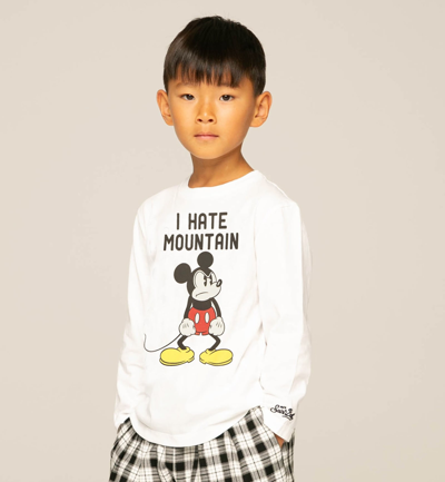 Mc2 Saint Barth Kids'  T-shirt Bianca Micky Mouse In Jersey Di Cotone In Bianco