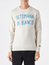 Mc2 Saint Barth Man White Sweater With Embroidery In White