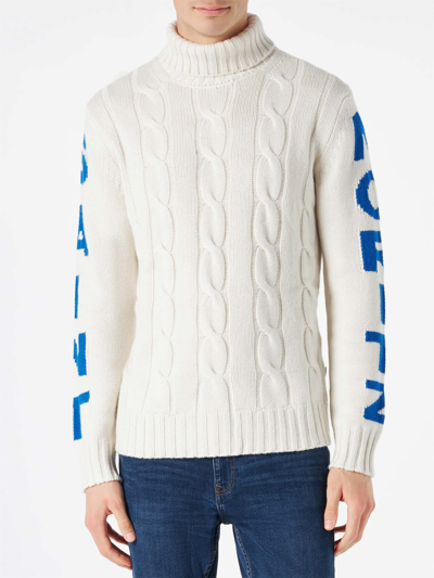 Mc2 Saint Barth Saint Moritz Cable-knit Jumper In Weiss