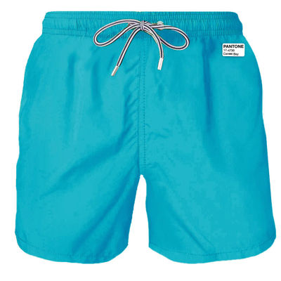 Mc2 Saint Barth Man Teal Swim Shorts Pantone Special Edition In Green