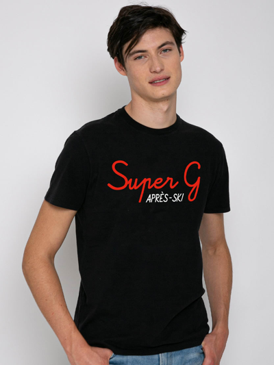 Mc2 Saint Barth Man T-shirt With Super G Embroidery Super G Special Edition In Black