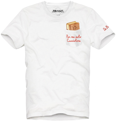 Mc2 Saint Barth Man T-shirt With Cucciolone Embroidery Algida® Special Edition In White
