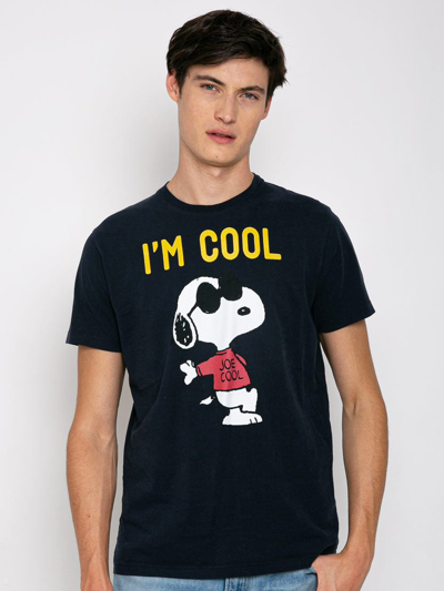 Mc2 Saint Barth Man T-shirt Snoopy Im Cool Print Peanuts Special Edition In Blue