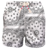 Mc2 Saint Barth Man Swim Shorts With White Bandanna Print In White