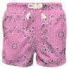 Mc2 Saint Barth Man Swim Shorts With Pink Bandanna Print In Pink