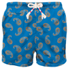 Mc2 Saint Barth Man Swim Shorts With Paisley Print In Blue