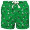 Mc2 Saint Barth Man Swim Shorts With Paisley Print In Green