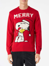Mc2 Saint Barth Man Red Sweater With Snoopy Print Snoopy - Peanuts Special Edition In Red