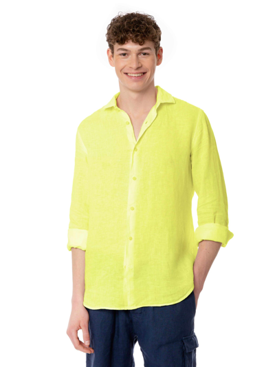 Mc2 Saint Barth Man Linen Fluo Yellow Shirt
