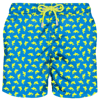 Mc2 Saint Barth Man Light Fabric Swim Shorts With Shark In Blue