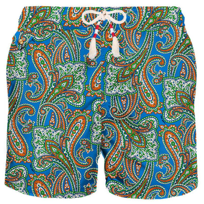 Mc2 Saint Barth Paisley-print Swim Shorts In Blue