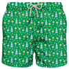 Mc2 Saint Barth Man Light Fabric Swim Shorts With Gin Print Gin Mare Special Edition In Green
