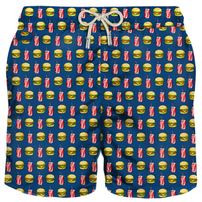 Mc2 Saint Barth Man Light Fabric Swim Shorts With Coca-cola Print Coca-cola® Special Edition